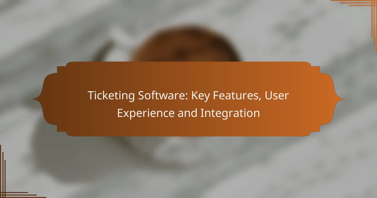 Ticketing Software: Key Features, User Experience and Integration
