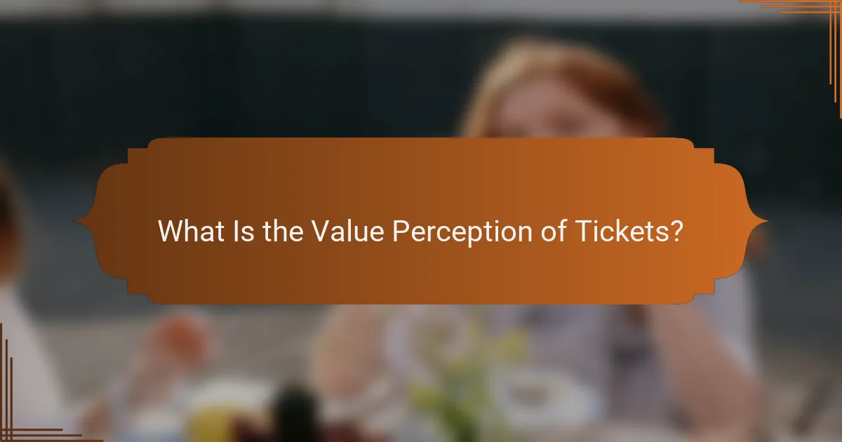 What Is the Value Perception of Tickets?